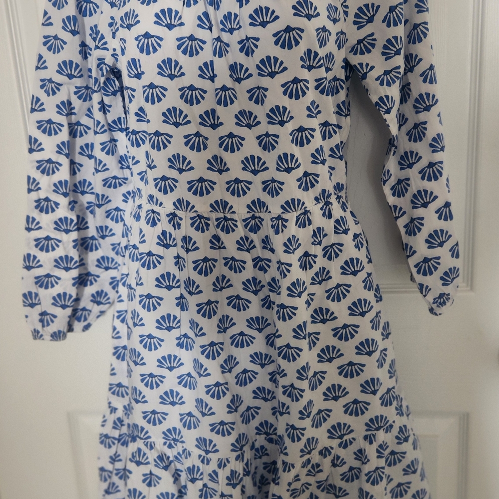 J. Crew Floral Blue and White Dress